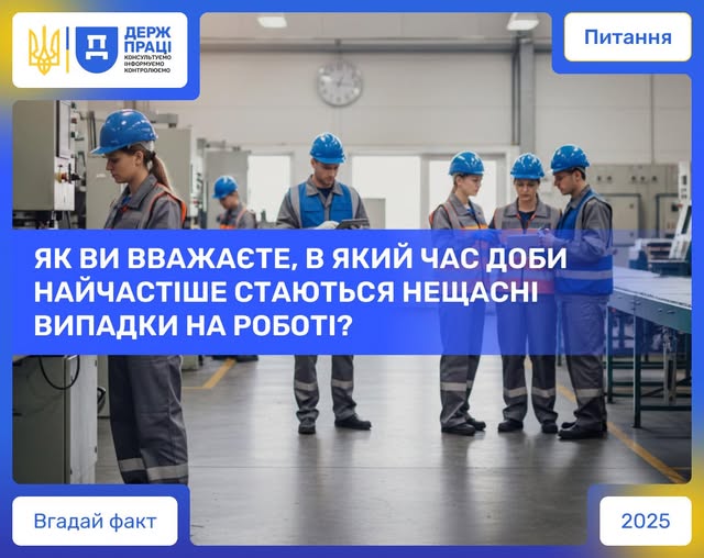 3 1 Банер Інформаційний матеріал Держпраці ОП Як ви вважаєте що найчастіше стає причиною нещасних випадків на роботі 1